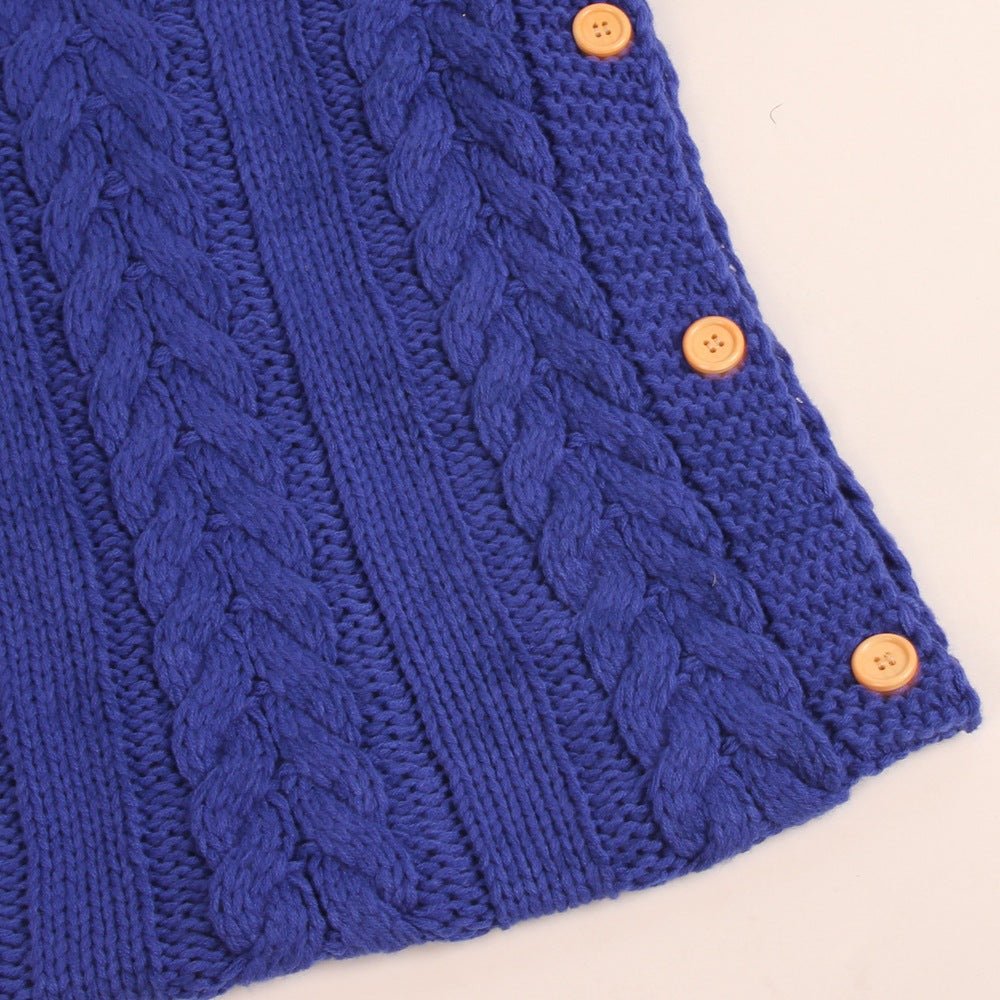 New Autumn Winter Newborn Baby Boy Girl Knit Sleeping Bag Clothes Infant Baby Pure Color Hold Blanket - Krosscanada