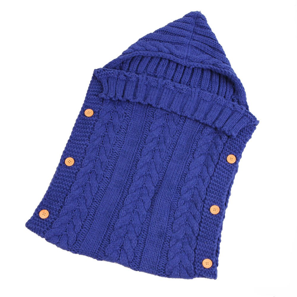 New Autumn Winter Newborn Baby Boy Girl Knit Sleeping Bag Clothes Infant Baby Pure Color Hold Blanket - Krosscanada