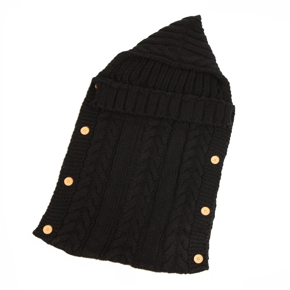 New Autumn Winter Newborn Baby Boy Girl Knit Sleeping Bag Clothes Infant Baby Pure Color Hold Blanket - Krosscanada