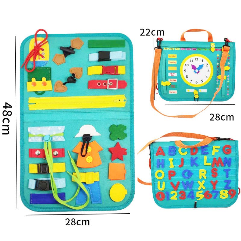 New Busy Book Children's Busy Board Dressing And Buttoning Learning Baby Early Education Preschool Sensory Learning Toy - Krosscanada