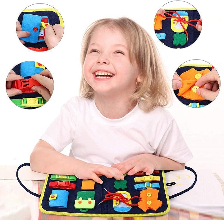 New Busy Book Children's Busy Board Dressing And Buttoning Learning Baby Early Education Preschool Sensory Learning Toy - Krosscanada