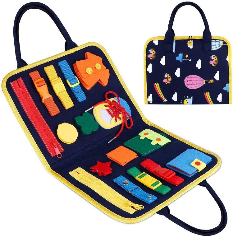 New Busy Book Children's Busy Board Dressing And Buttoning Learning Baby Early Education Preschool Sensory Learning Toy - Krosscanada
