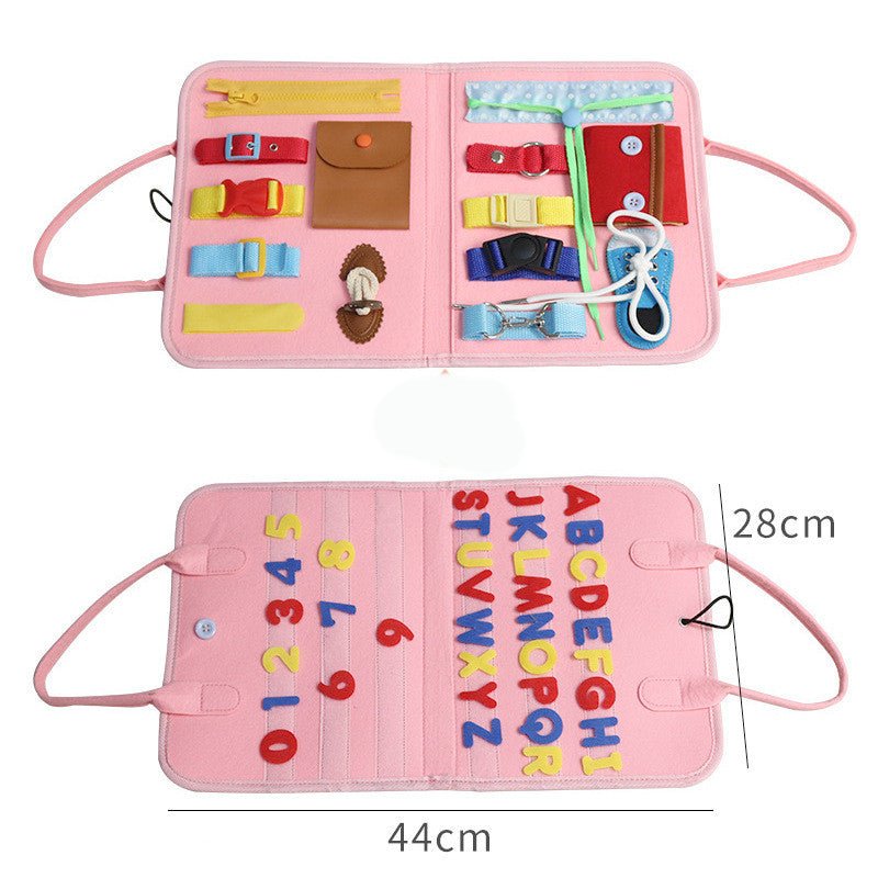 New Busy Book Children's Busy Board Dressing And Buttoning Learning Baby Early Education Preschool Sensory Learning Toy - Krosscanada