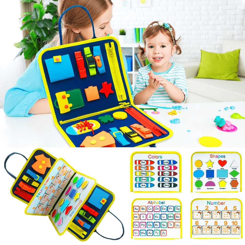 New Busy Book Children's Busy Board Dressing And Buttoning Learning Baby Early Education Preschool Sensory Learning Toy - Krosscanada