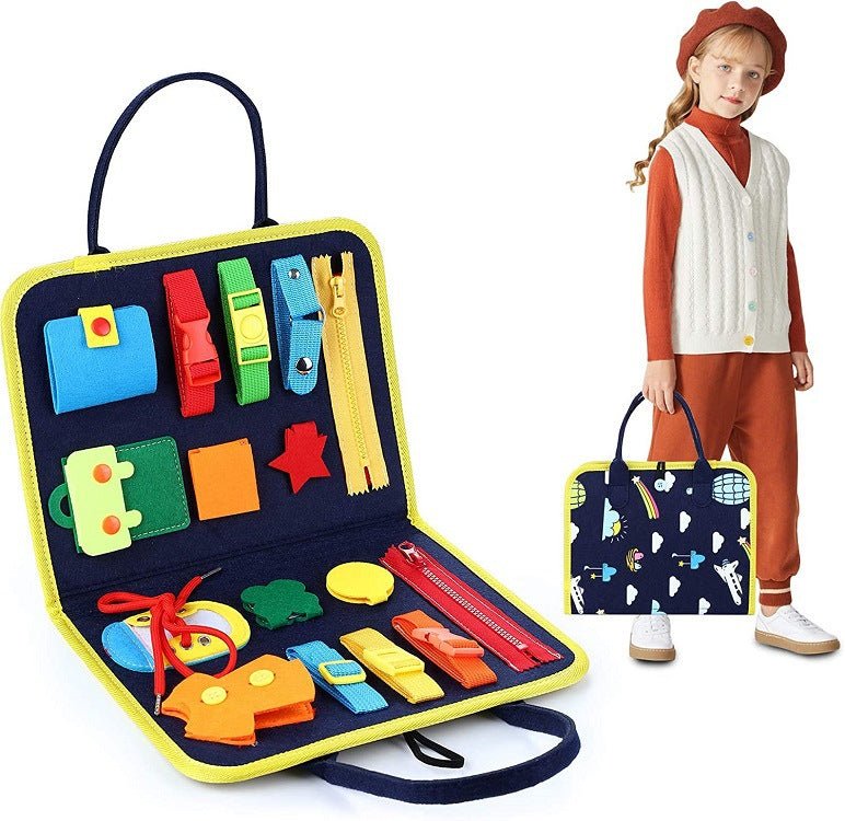 New Busy Book Children's Busy Board Dressing And Buttoning Learning Baby Early Education Preschool Sensory Learning Toy - Krosscanada