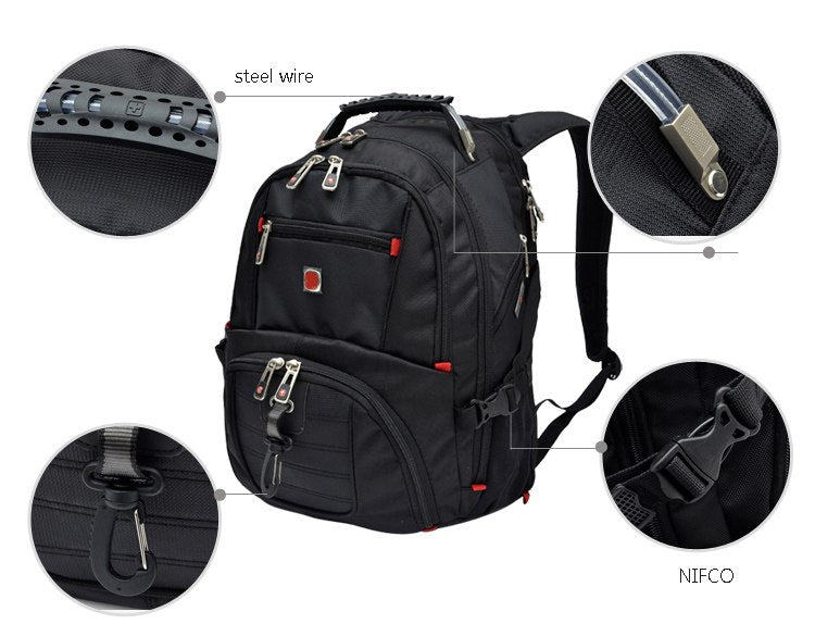 New Swiss Military Army Waterproof Travel Bags Laptop Backpack Multifunctional Large Capacity USB Charging Port Backpack - Krosscanada