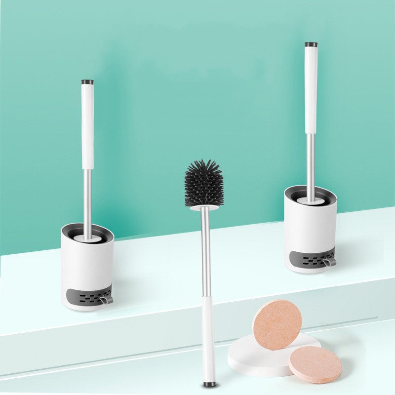 No Dead Ends Toilet Brush Diatom Mud Long Handle Soft Hair Brush Set Bathroom Household Toilet Cleaning Tool - Krosscanada
