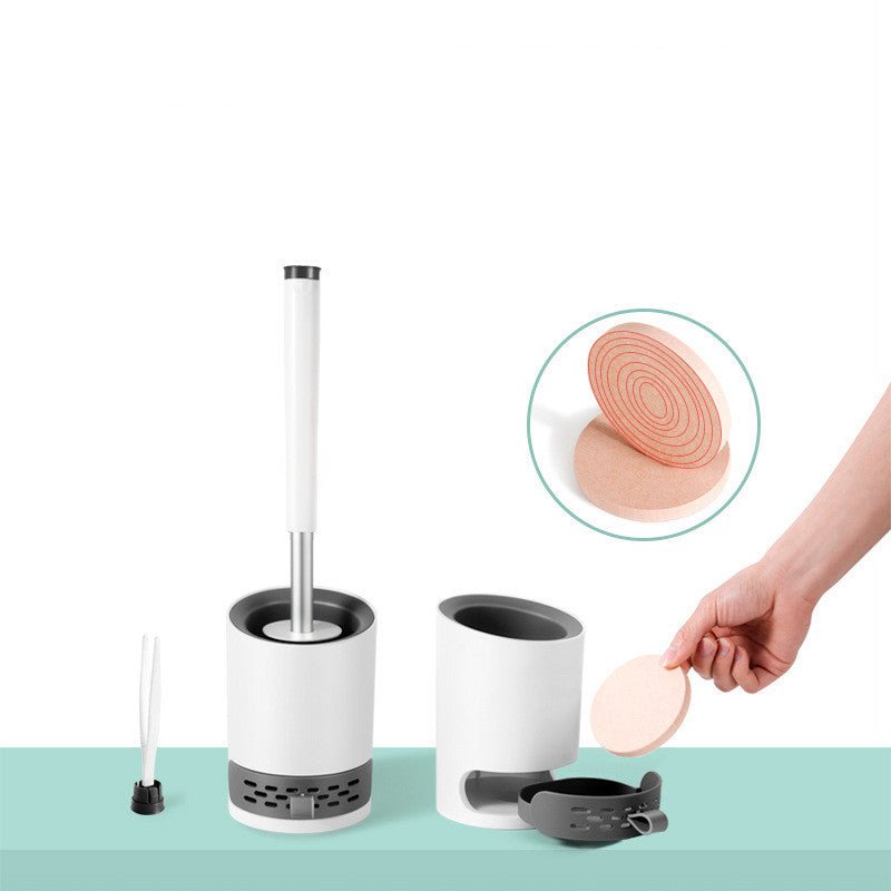 No Dead Ends Toilet Brush Diatom Mud Long Handle Soft Hair Brush Set Bathroom Household Toilet Cleaning Tool - Krosscanada
