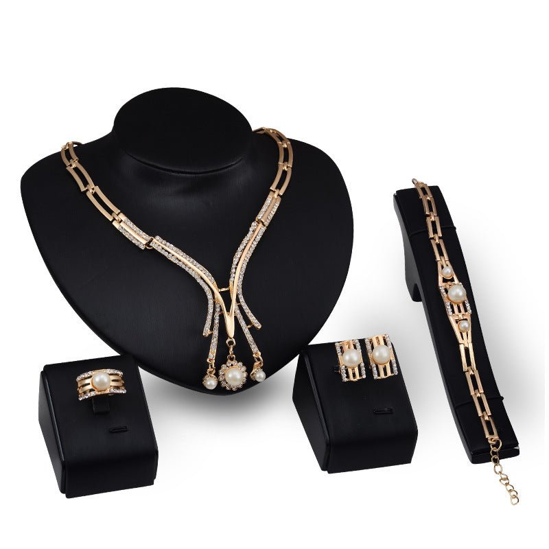 Personalized Fashion Jewelry Set Alloy Necklace Four - piece Set - Krosscanada
