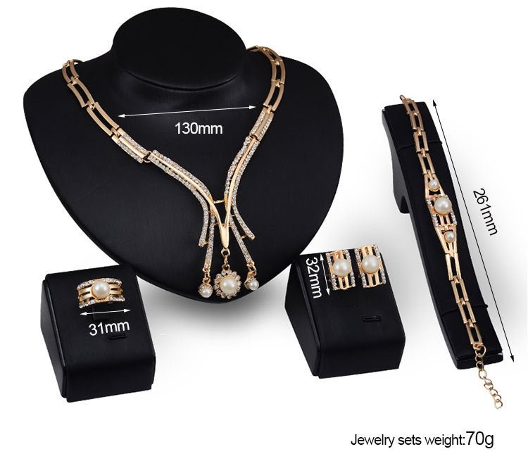 Personalized Fashion Jewelry Set Alloy Necklace Four - piece Set - Krosscanada