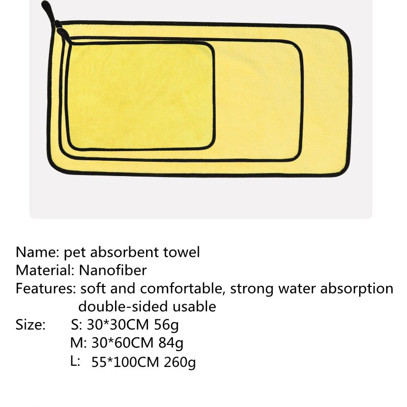 Pet Absorbent Towel Multi - size High Quality Pet Bath Towel - Krosscanada