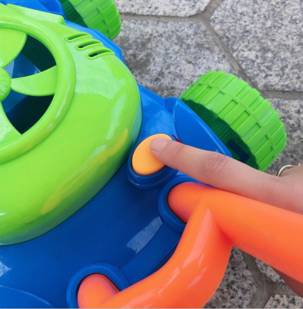 Plastic Hand Push Bubble Machine Electric Blowing Bubble Parent - child Outdoor Children's Tank Car Toy Summer - Krosscanada