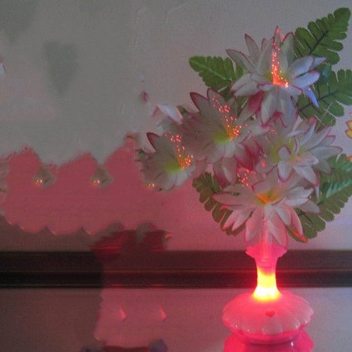 Pointed Rose Flower Vase Fiber Optic Flower - Krosscanada