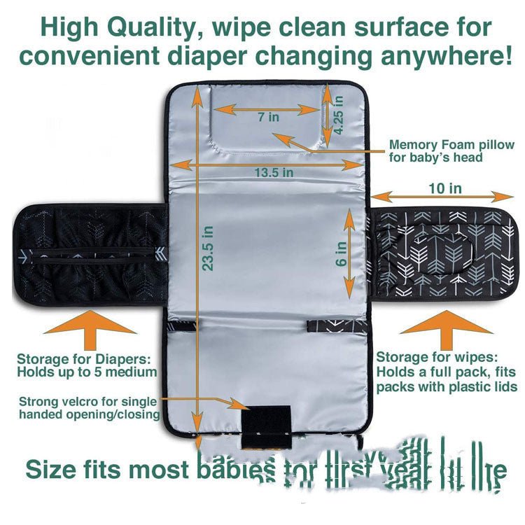 Portable Baby Changing Pad Multifunctional Foldable - Krosscanada