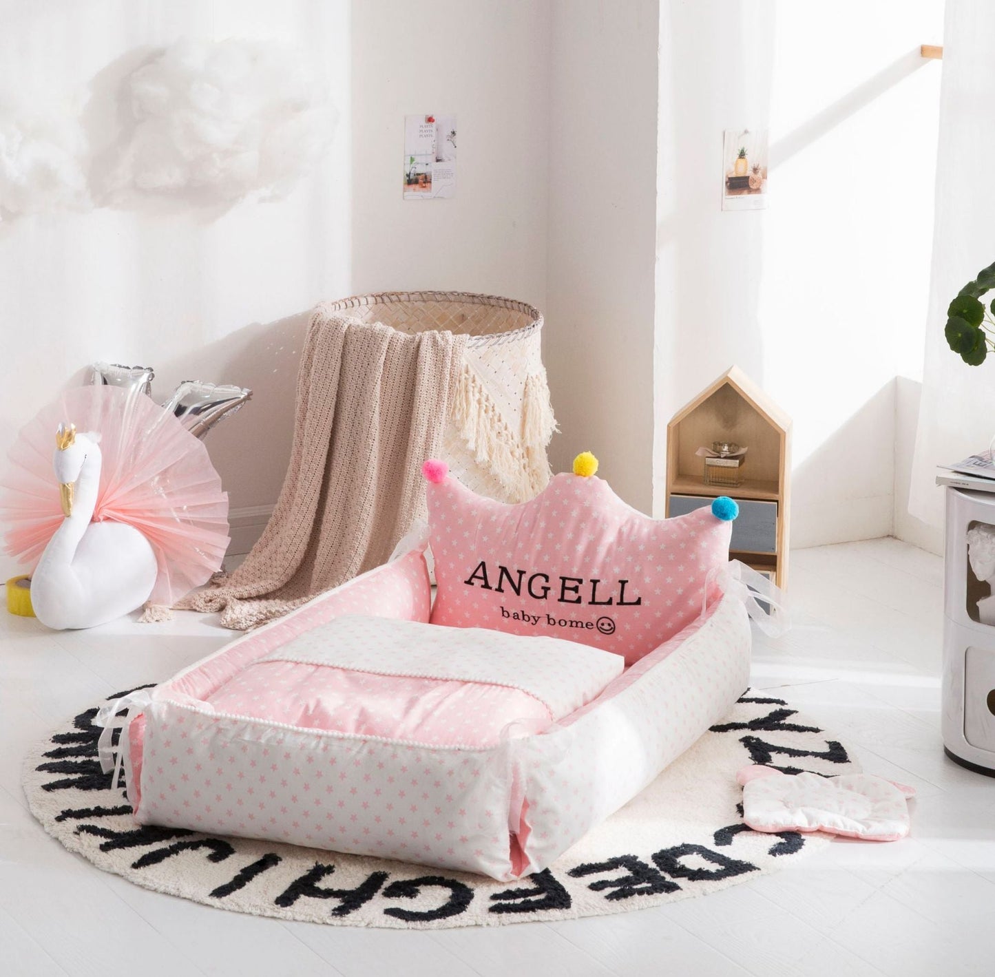 Portable Crib Middle Bed Neonatal Uterine Bionic Crib Detachable And Washable Adjustable Nursing Crib - Krosscanada