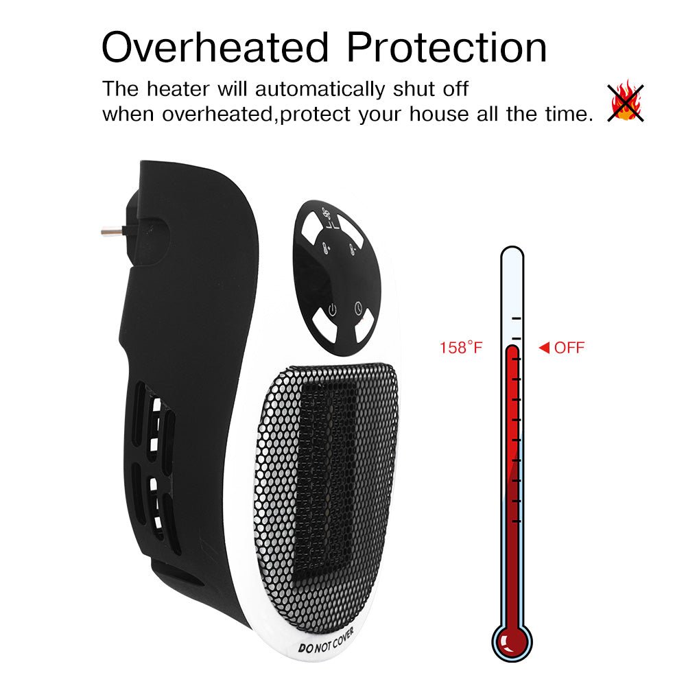 Portable Electric Heater Wall Fan Heater Handy Heating Stove Adjustable Thermostat Radiator Warmer Machine Home Appliance - Krosscanada