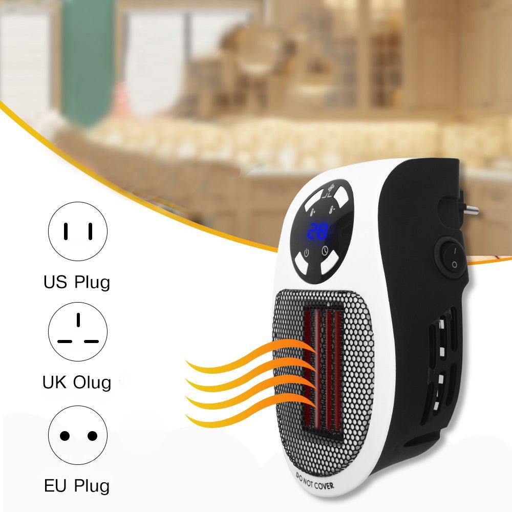 Portable Electric Heater Wall Fan Heater Handy Heating Stove Adjustable Thermostat Radiator Warmer Machine Home Appliance - Krosscanada