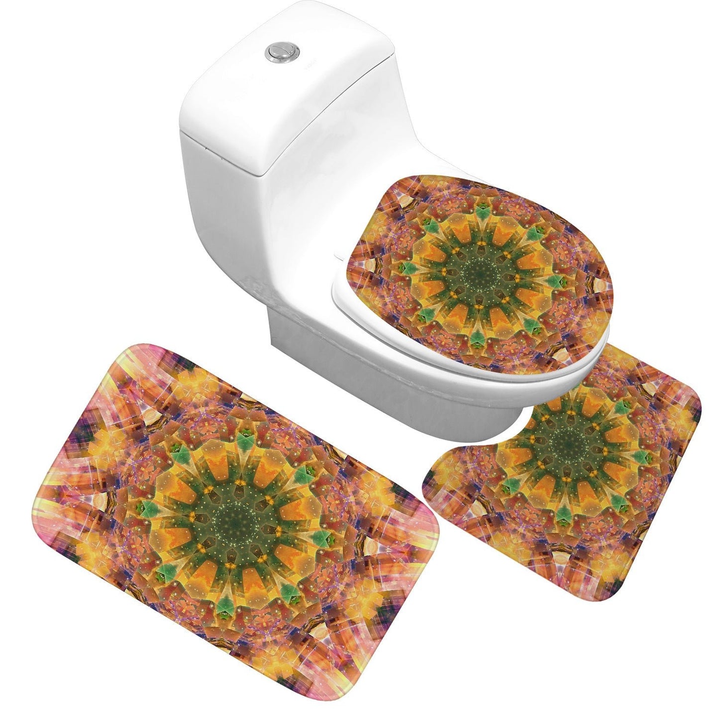 Receiving Bag Three - piece Toilet Bathroom Toilet Carpet Non - slip Absorbent Toilet Floor Mat Classic Pattern - Krosscanada