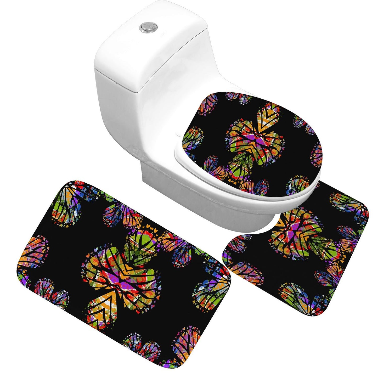 Receiving Bag Three - piece Toilet Bathroom Toilet Carpet Non - slip Absorbent Toilet Floor Mat Classic Pattern - Krosscanada