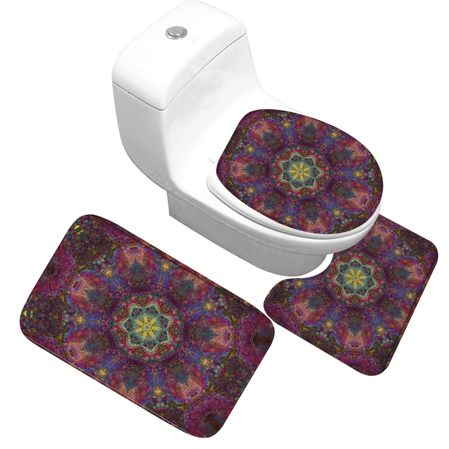 Receiving Bag Three - piece Toilet Bathroom Toilet Carpet Non - slip Absorbent Toilet Floor Mat Classic Pattern - Krosscanada