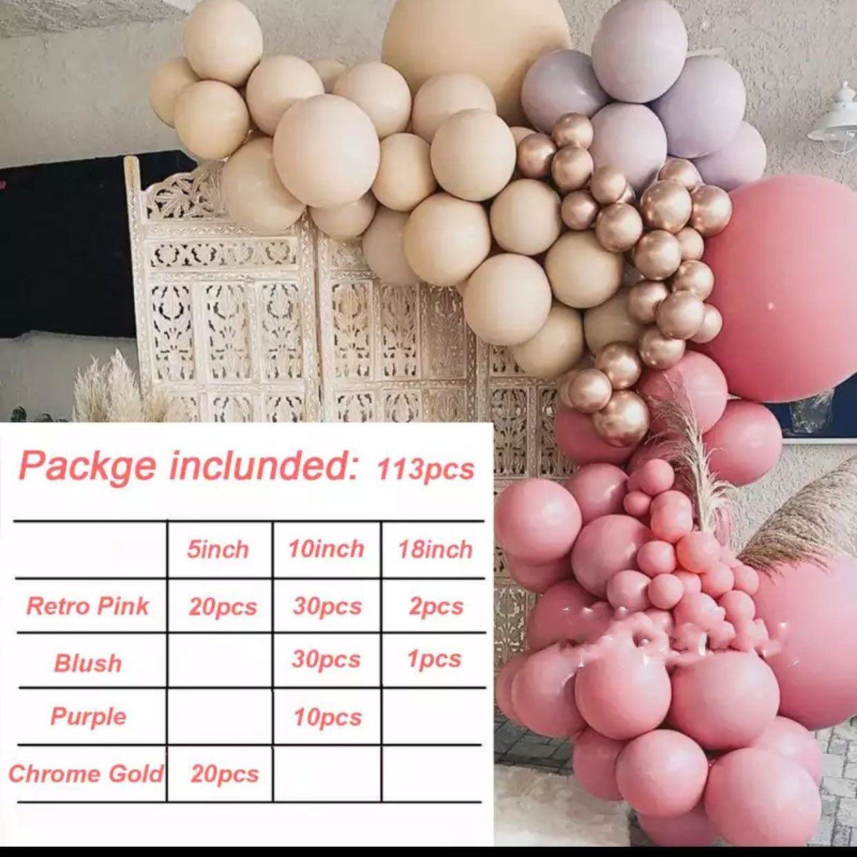 Retro Colored Irregular Balloon Arch Garland - Krosscanada