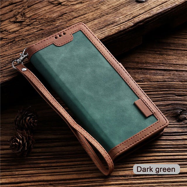Retro Stitching Mobile Phone Leather Case - Krosscanada