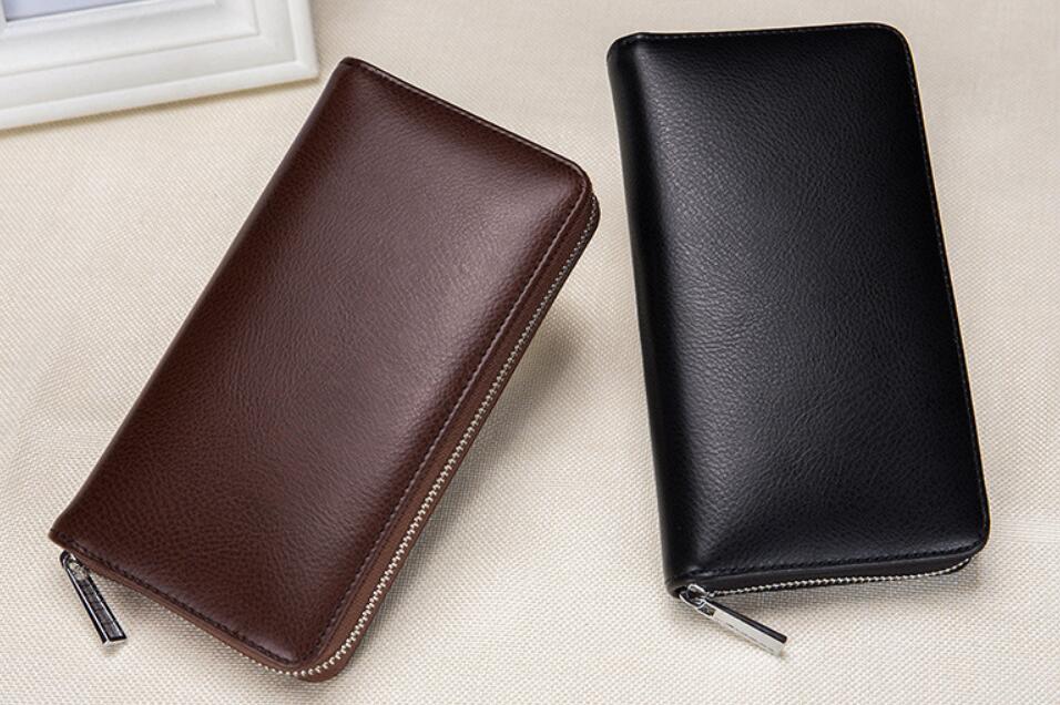 Rfid Many Departments Men Wallet Cow Genuine Leather 36 Slots Card Holder Cell Phone Pocket Male Wallets Clutch Man Long Purse - Krosscanada