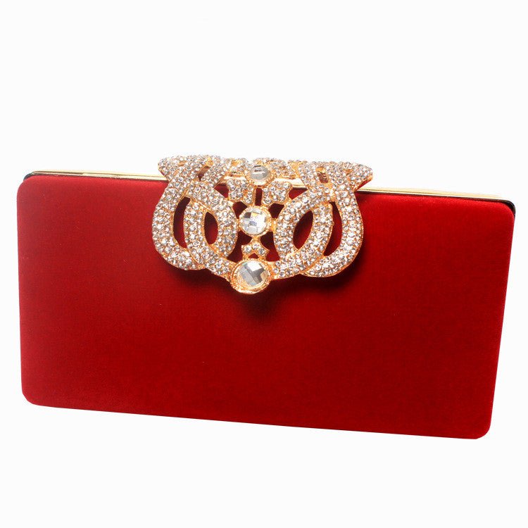 Rhinestone Crown Suede Ladies Bridal Bag - Krosscanada