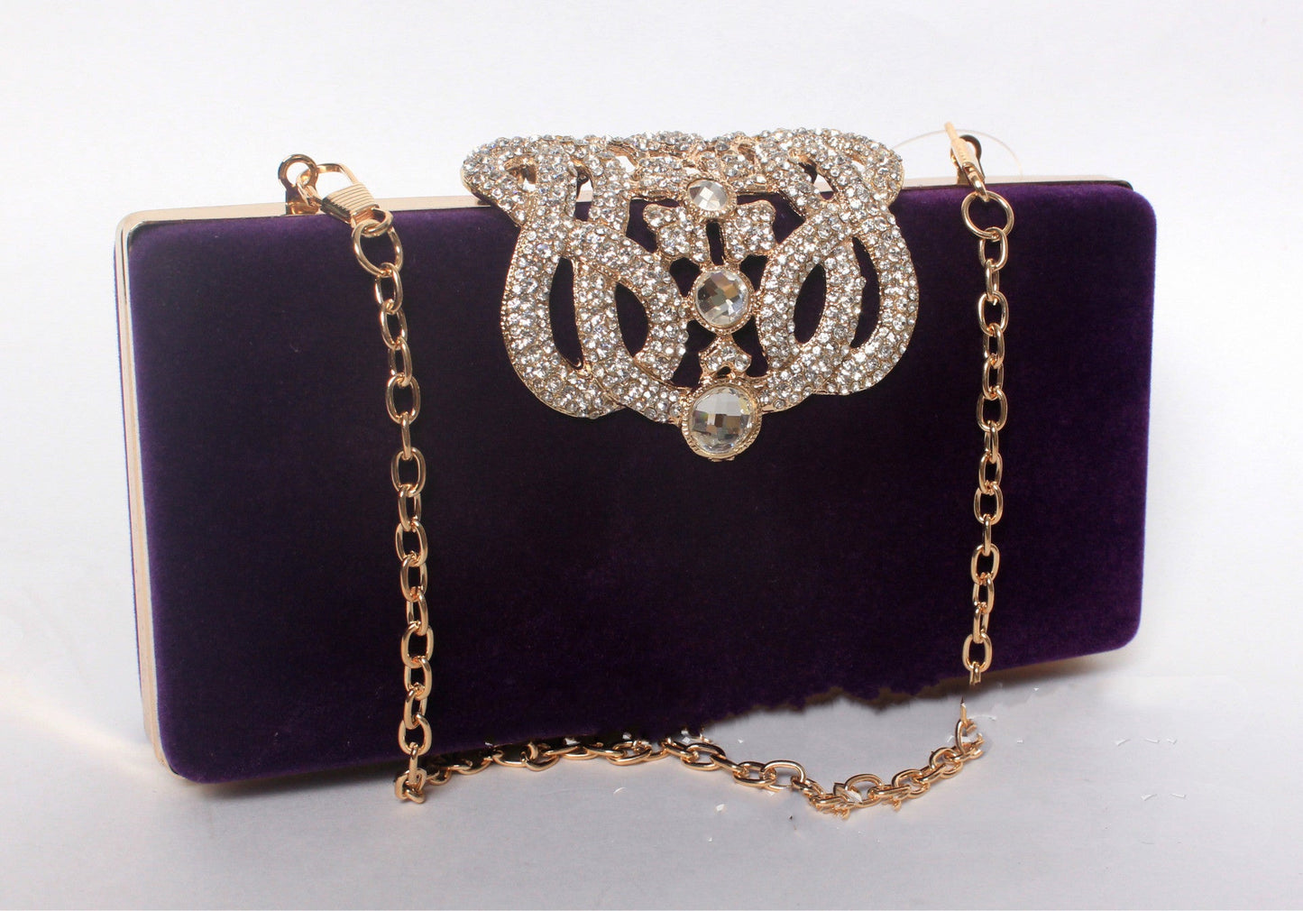Rhinestone Crown Suede Ladies Bridal Bag - Krosscanada