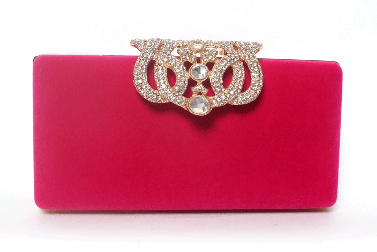 Rhinestone Crown Suede Ladies Bridal Bag - Krosscanada