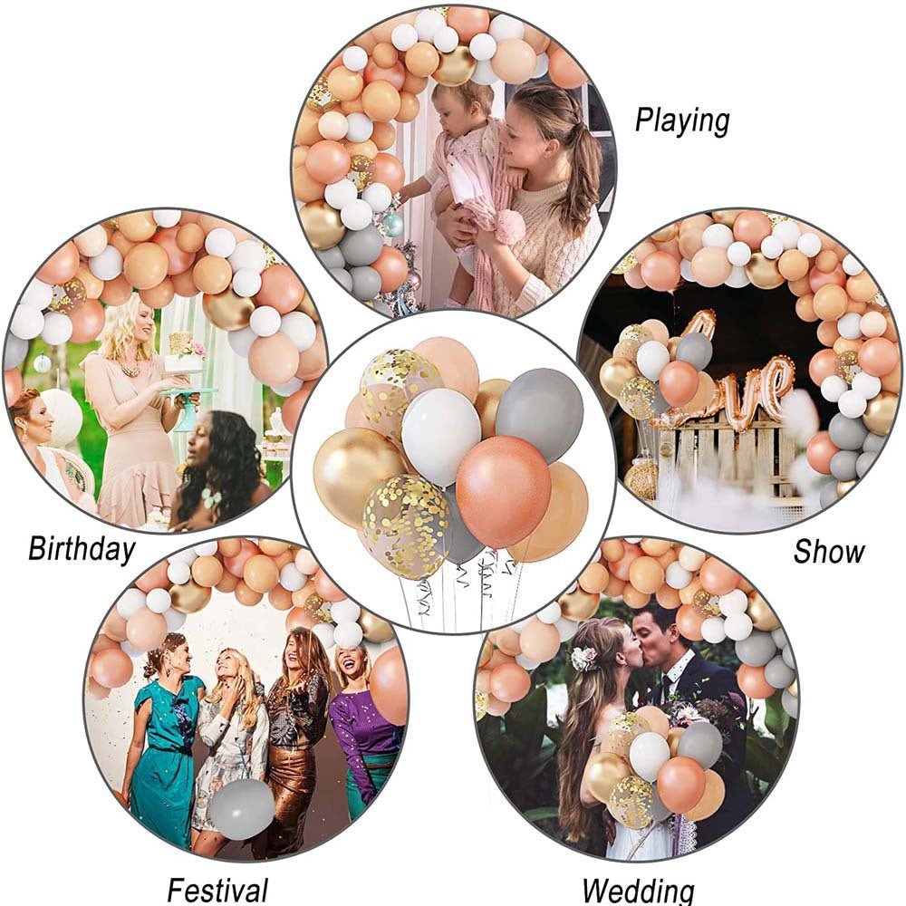 Rose Gold Complexion Balloon Set Arch Wreath - Krosscanada