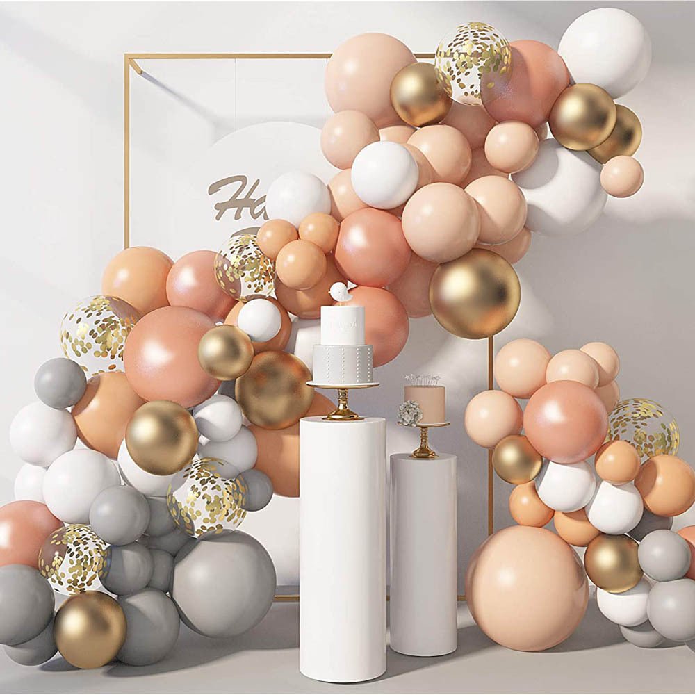 Rose Gold Complexion Balloon Set Arch Wreath - Krosscanada