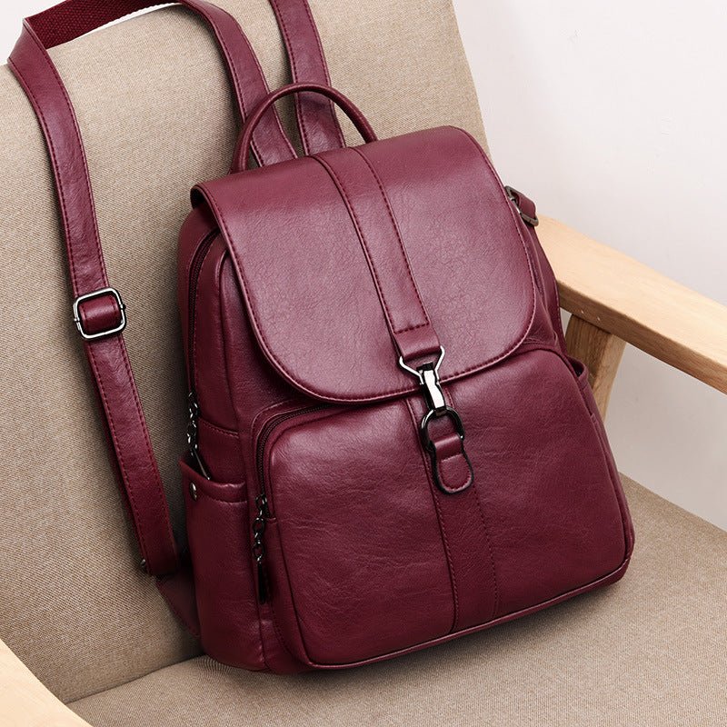 Sheepskin backpack soft leather backpack - Krosscanada