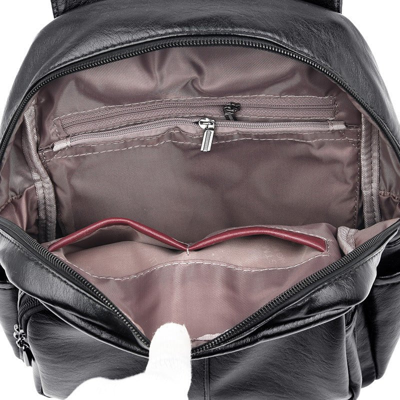 Sheepskin backpack soft leather backpack - Krosscanada