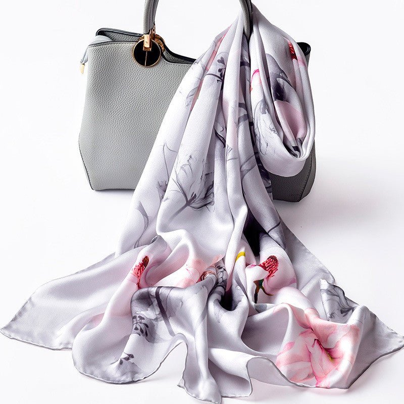 Silk Scarves Silk Printed Long Scarf Women - Krosscanada