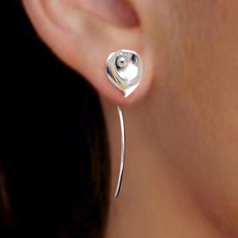 Silver Plated Sun Flower Earrings - Krosscanada