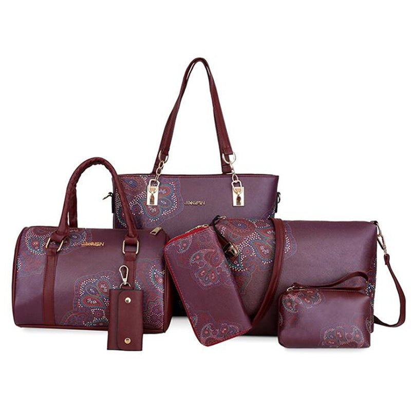 Six piece portable women's bag set - Krosscanada