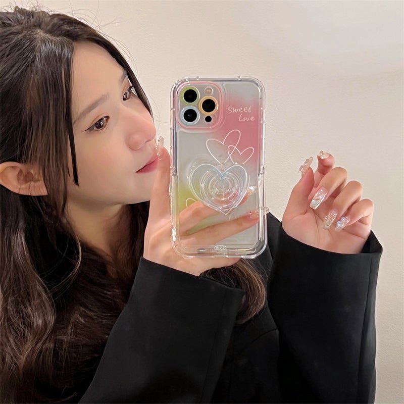 Smudge Line Love English Applicable IP 14 Phone Case Bracket - Krosscanada