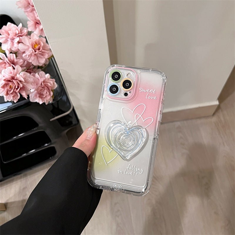 Smudge Line Love English Applicable IP 14 Phone Case Bracket - Krosscanada