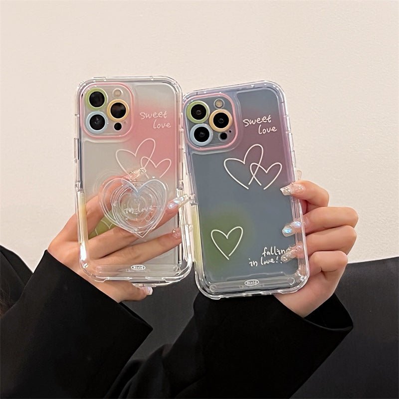 Smudge Line Love English Applicable IP 14 Phone Case Bracket - Krosscanada