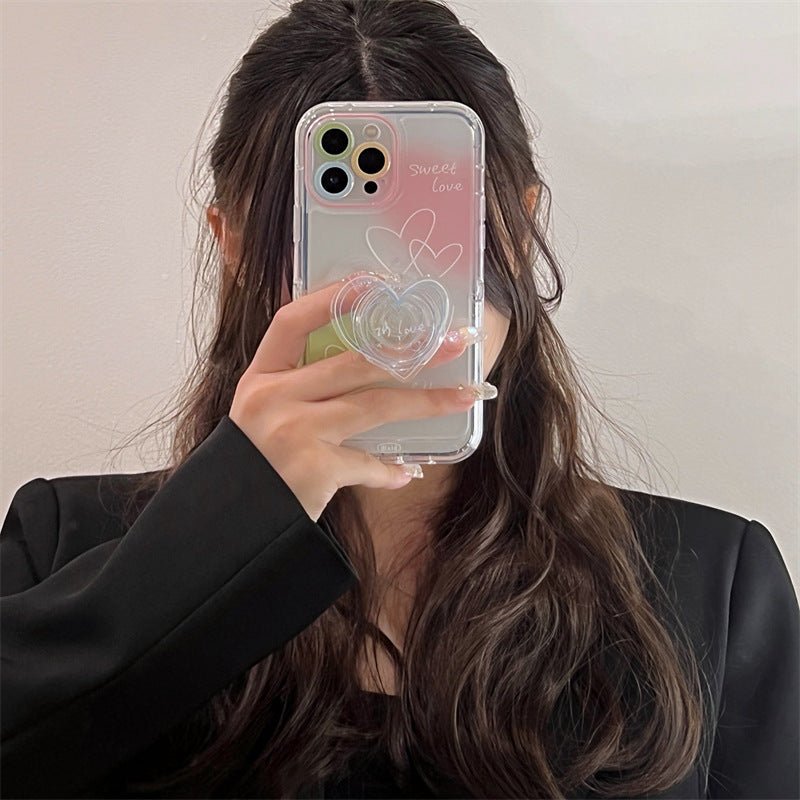 Smudge Line Love English Applicable IP 14 Phone Case Bracket - Krosscanada