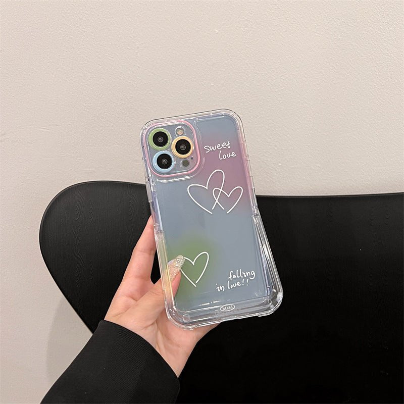Smudge Line Love English Applicable IP 14 Phone Case Bracket - Krosscanada