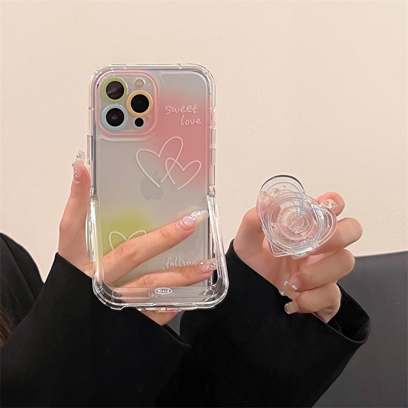 Smudge Line Love English Applicable IP 14 Phone Case Bracket - Krosscanada