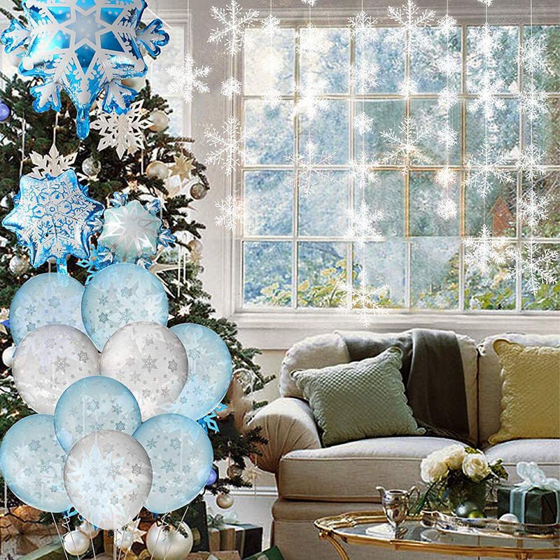 Snowflake Latex Balloon Set Decoration Christmas - Krosscanada