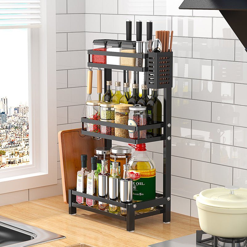 Stainless Steel Kitchen Rack Thickened Seasoning Rack Multi Layer Kitchen Seasoning Storage Rack - Krosscanada