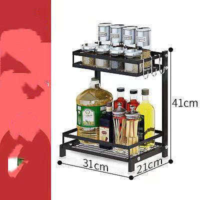 Stainless Steel Kitchen Rack Thickened Seasoning Rack Multi Layer Kitchen Seasoning Storage Rack - Krosscanada