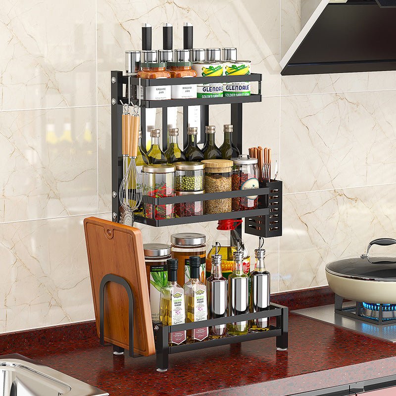 Stainless Steel Kitchen Rack Thickened Seasoning Rack Multi Layer Kitchen Seasoning Storage Rack - Krosscanada