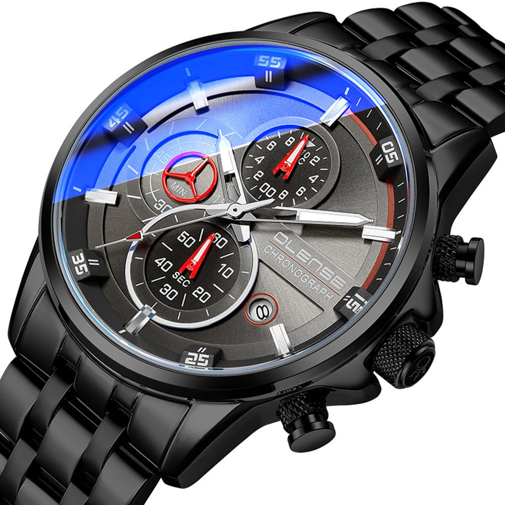 Stainless Steel Quartz Six - hand Fashion Watch - Krosscanada