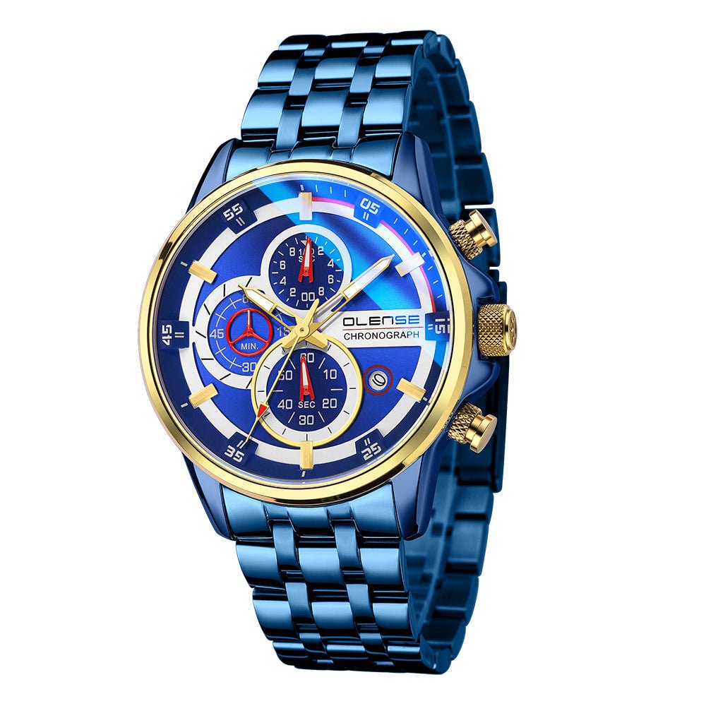 Stainless Steel Quartz Six - hand Fashion Watch - Krosscanada