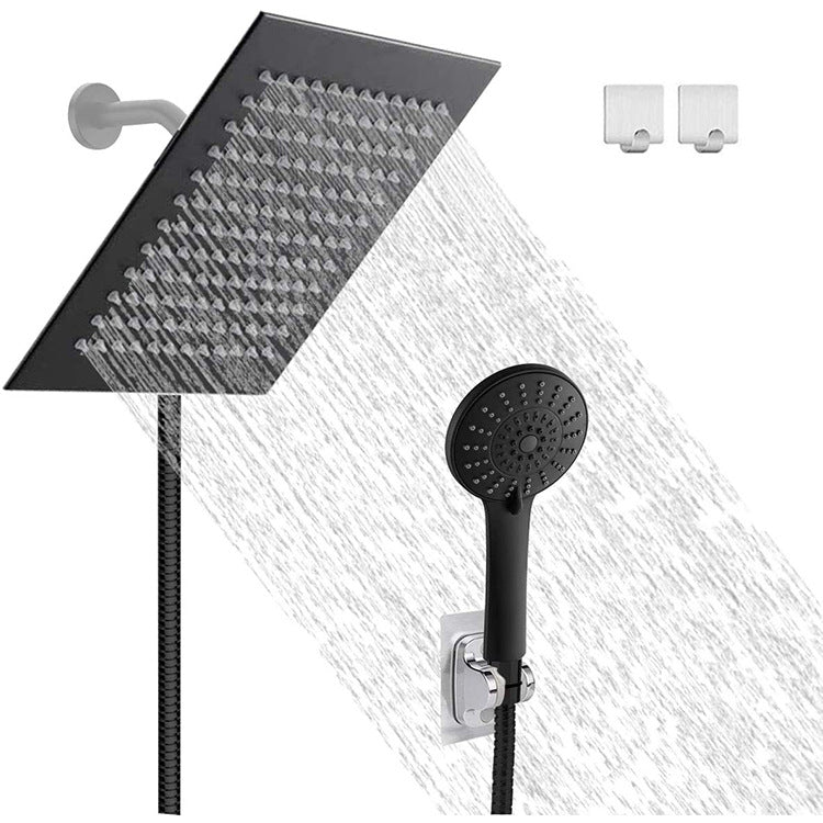 Stainless Steel Square Black Shower Head - Krosscanada